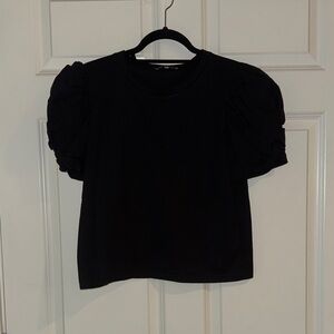 Zara Black Puff Sleeve Blouse